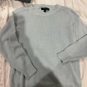 Ann Taylor Light Gray Crewneck Sweater